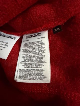 Napapijri Felpa Yupik Tg 3XL Rossa