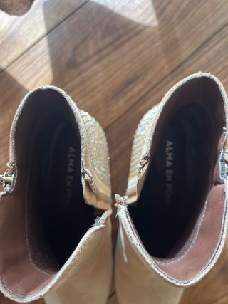 Botins Alma en Pena bege/prata