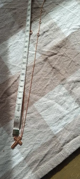 Colgante Cruz Plata Baño Oro rosa Mujer