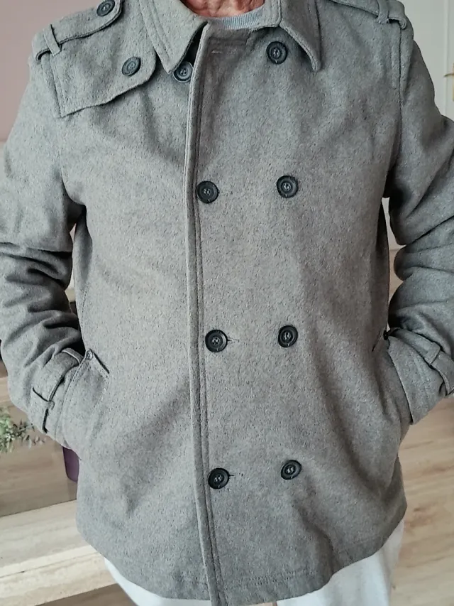 Abrigo paño gris Springfield tres cuartos