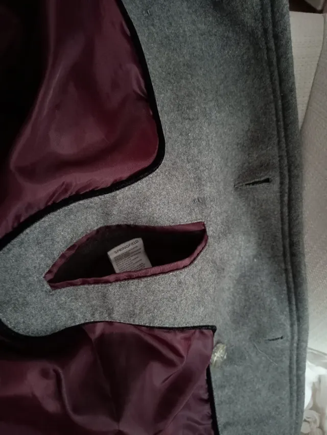 Abrigo paño gris Springfield tres cuartos