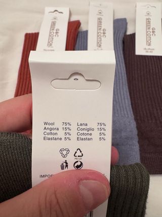 Pack 5 Calcetines Green Cotton Lana/Angora