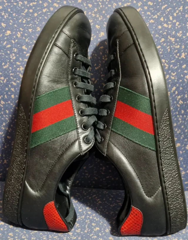 Zapatilla Alta Gama Gucci Ace Piel Tribanda Web.