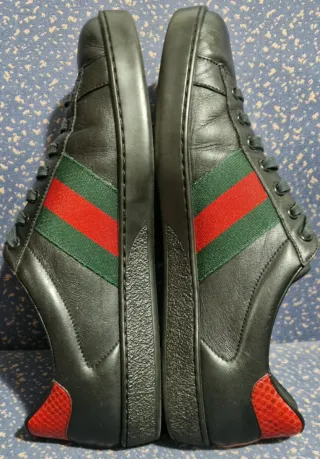 Zapatilla Alta Gama Gucci Ace Piel Tribanda Web.