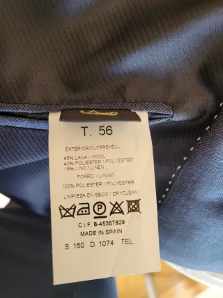 Americana Azul Talla 56