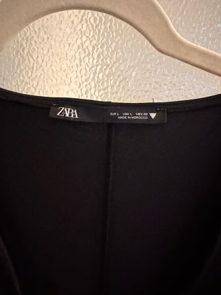 Body Zara negro drapeado manga larga