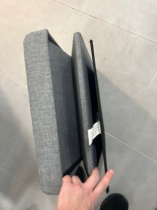 Taburete Plegable Gris Tela