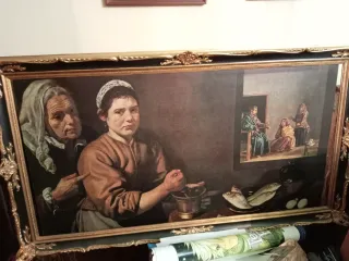 Cuadro Velázquez con marco dorado