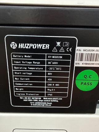 Batería Huzpower 4096 Wh LiFePO4 102.4V