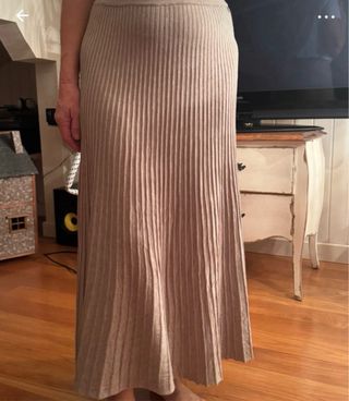 Falda midi punto plisada