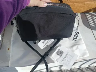 Bolso Tous Negro Cadena Plata