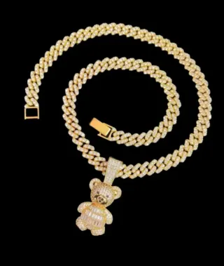 Colgante Oso Dorado con Diamantes
