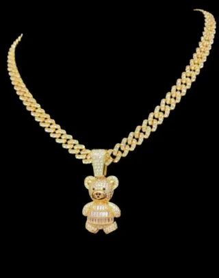 Colgante Oso Dorado con Diamantes