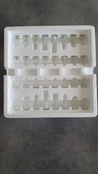 Scacchiera cristallo nuova con decorazione argento