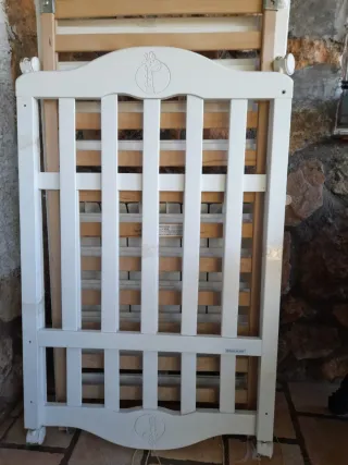 Cuna madera blanca con colchón