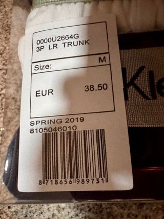 Calzoncillos Calvin Klein 3P LR TRUNK Talla M