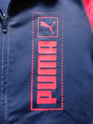 Felpa Puma zip blu e rossa taglia S