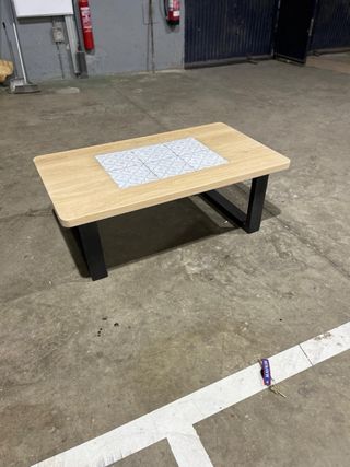 Mesa de centro salón madera roble hecha a mano