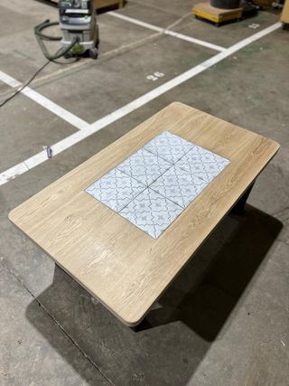 Mesa de centro salón madera roble hecha a mano