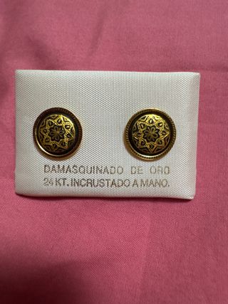 Pendientes Damasquinado Oro Toledo Nuevos