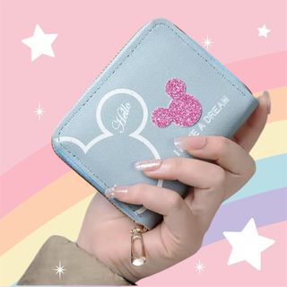 Cartera Billetera Mickey Disney Azul Rosa