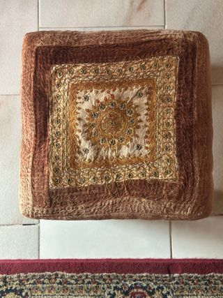 Poggiapiedi Sgabello Anni '60 Tessuto