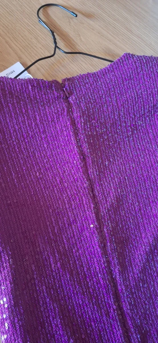 Vestido fiesta lentejuelas Mango XS