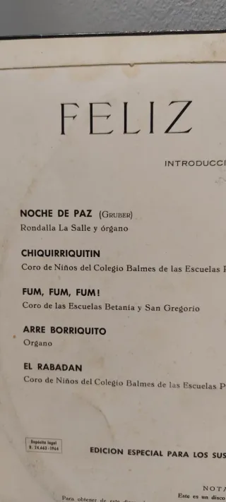 Disco Vinilo Villancicos Feliz Navidad