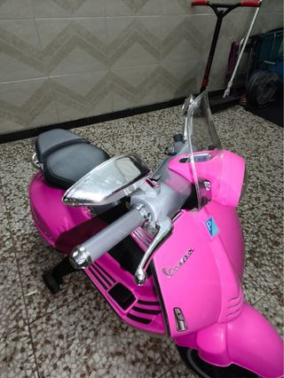 Moto Vespa Eléctrica Niños Rosa