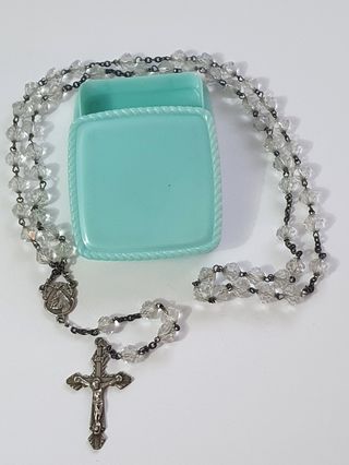 Antico Rosario Sant’Antonio con pietre trasparenti