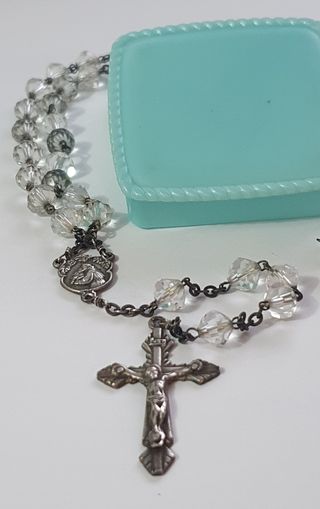 Antico Rosario Sant’Antonio con pietre trasparenti