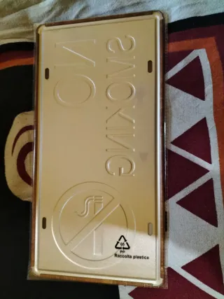 Cartello No Smoking in metallo