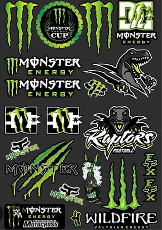 Pegatinas Monster Energy y DC Shoes