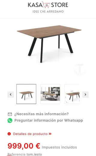 Mesa Comedor Extensible 150/180x90 Tomasucci