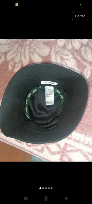 Gorro bucket negro Lacoste