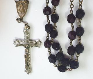 Antico Rosario Sant’Antonio con grani neri