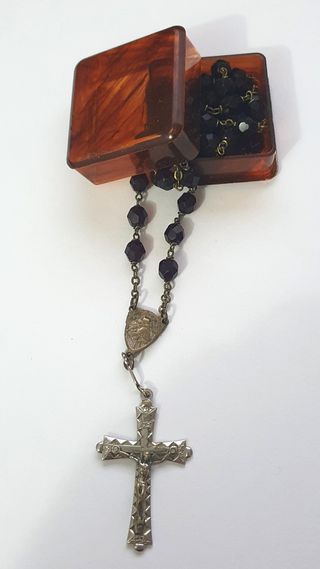 Antico Rosario Sant’Antonio con grani neri