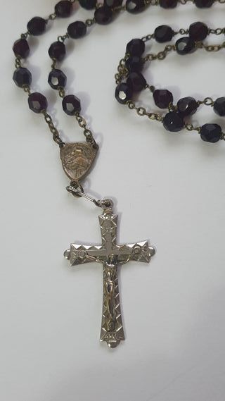 Antico Rosario Sant’Antonio con grani neri