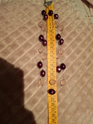 Collar Cuentas Rosa Malva Bisutería