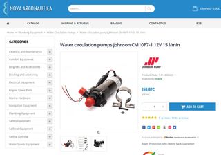 Bomba agua Johnson Marine alto rendimiento 12V