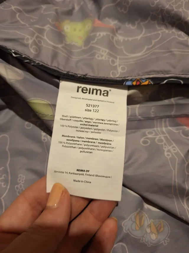 Chaqueta Reima impermeable Angry Birds