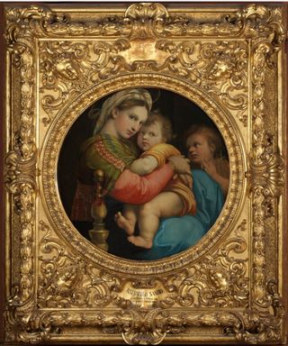 Antico Medaglione Madonna della Seggiola Raffaello