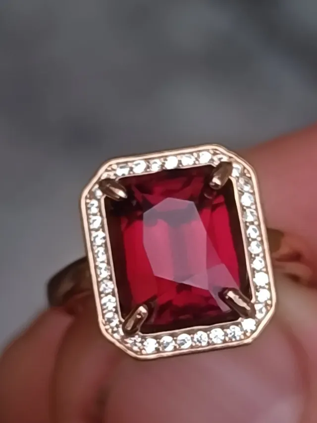 Anillo Plata Granate Tanzania