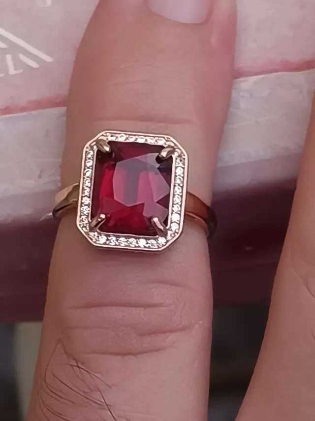 Anillo Plata Granate Tanzania