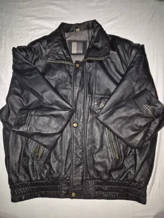 Cazadora Piel Vintage Negra