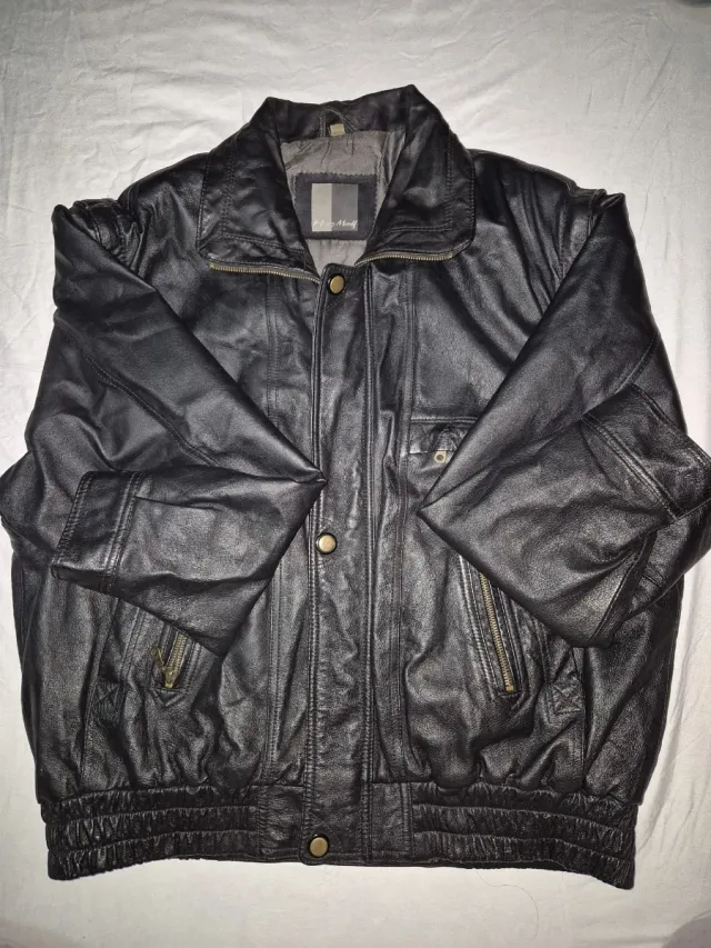 Cazadora Piel Vintage Negra