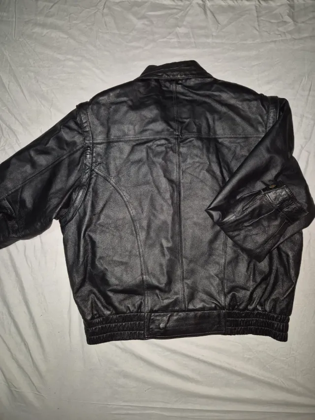 Cazadora Piel Vintage Negra