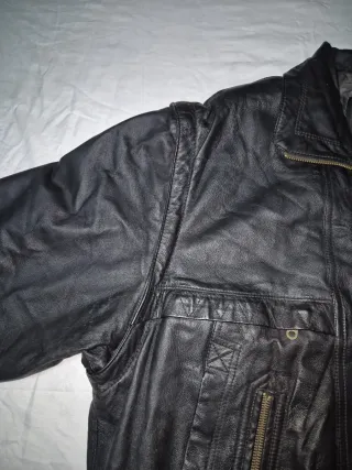 Cazadora Piel Vintage Negra