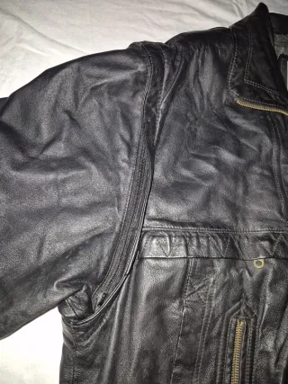 Cazadora Piel Vintage Negra