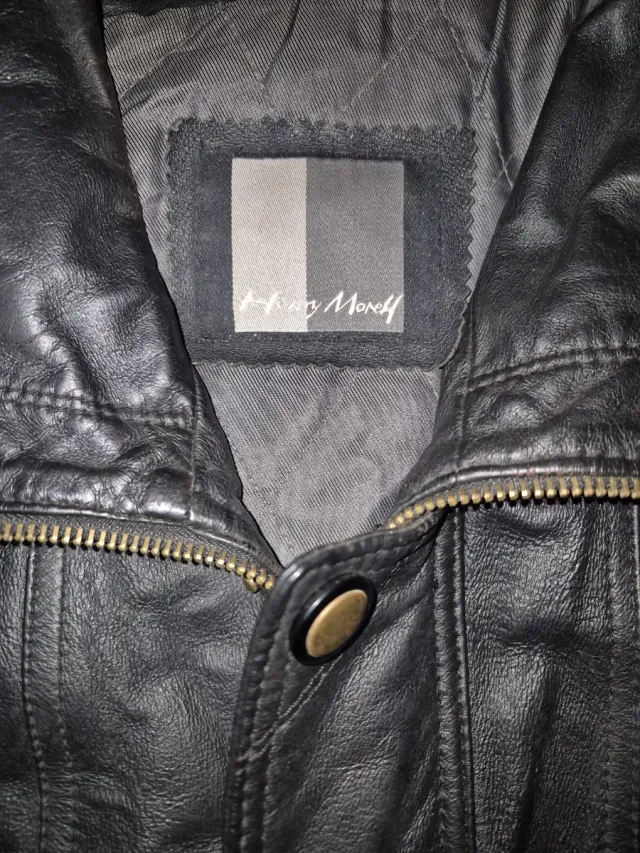 Cazadora Piel Vintage Negra